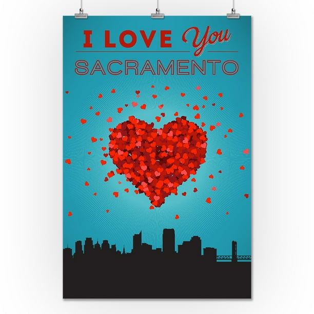 I Love You Sacramento 24x36 Giclee Gallery Print, Wall Decor Travel Poster California I Love You Sacramento 24x36 Giclee Gallery Print, Wall Decor Travel Poster California
